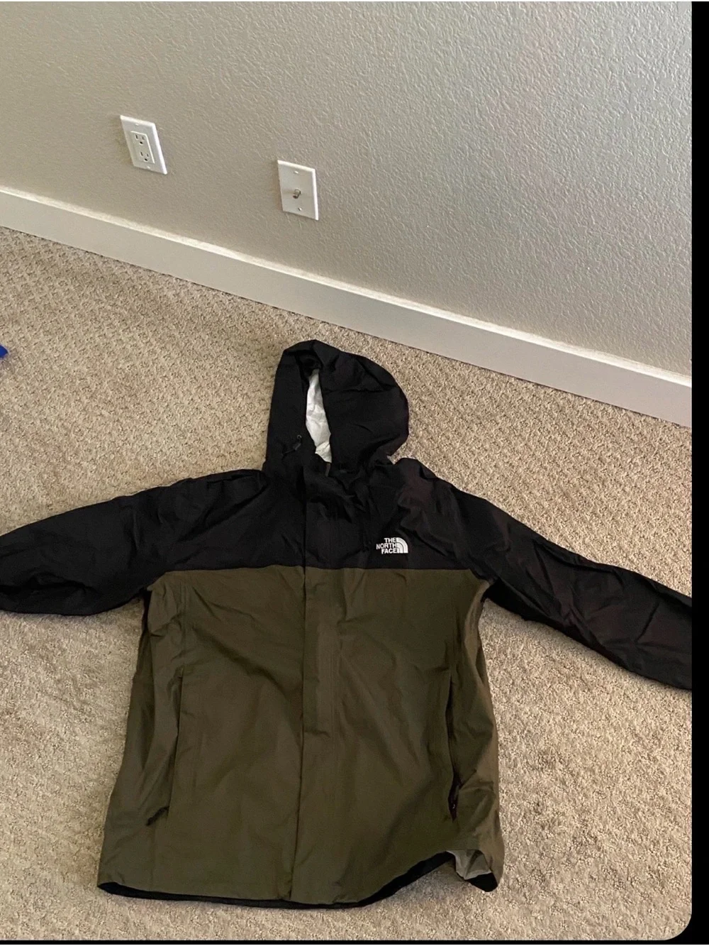 The North Face Black and Olive Green Windbreaker Jacket
